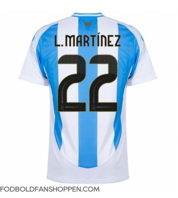 Argentina Lautaro Martinez #22 Hjemmebanetrøje Copa America 2024 Kortærmet